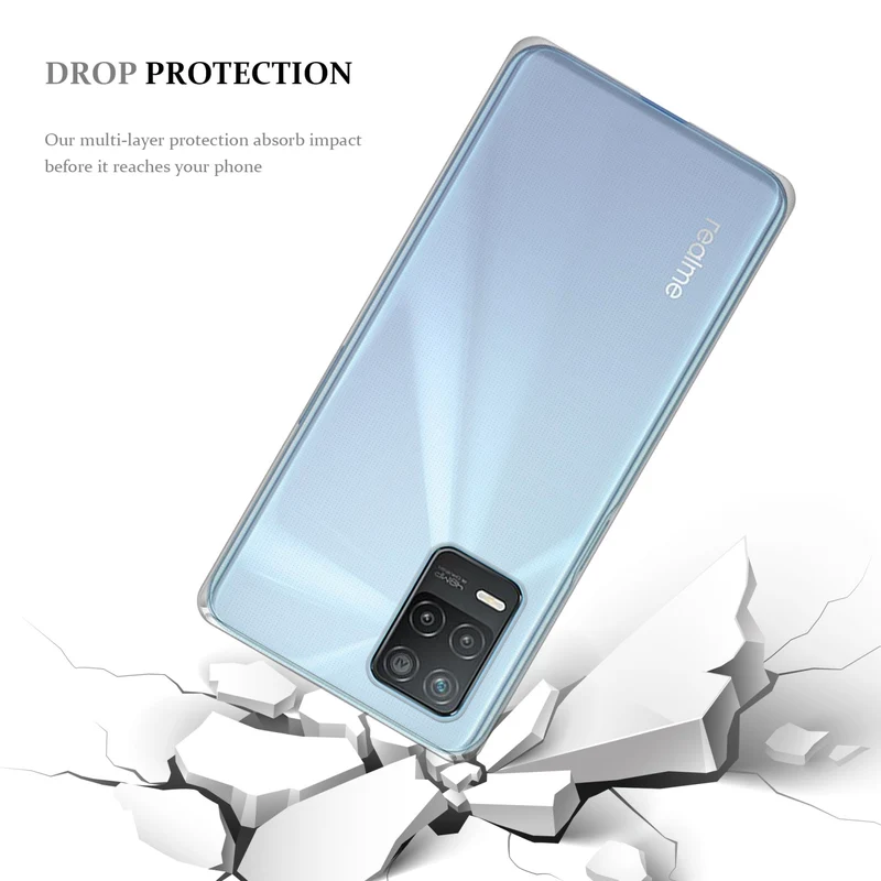 Cadorabo Hülle kompatibel mit Realme 8 5G / V13 / Q3 / Q3i / Narzo 30 5G Schutzhülle aus flexiblem TPU Silikon