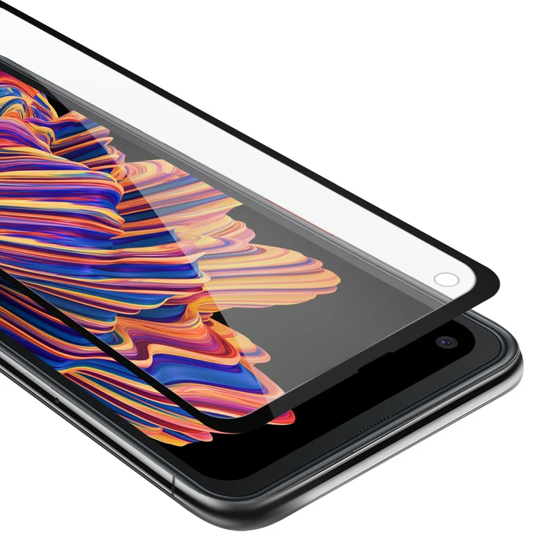 Cadorabo Vollbild Panzer Folie kompatibel mit Samsung Galaxy XCover PRO - Schutzfolie Gehärtetes (Tempered) Display-Schutzglas in 9H Härte mit 3D Touch