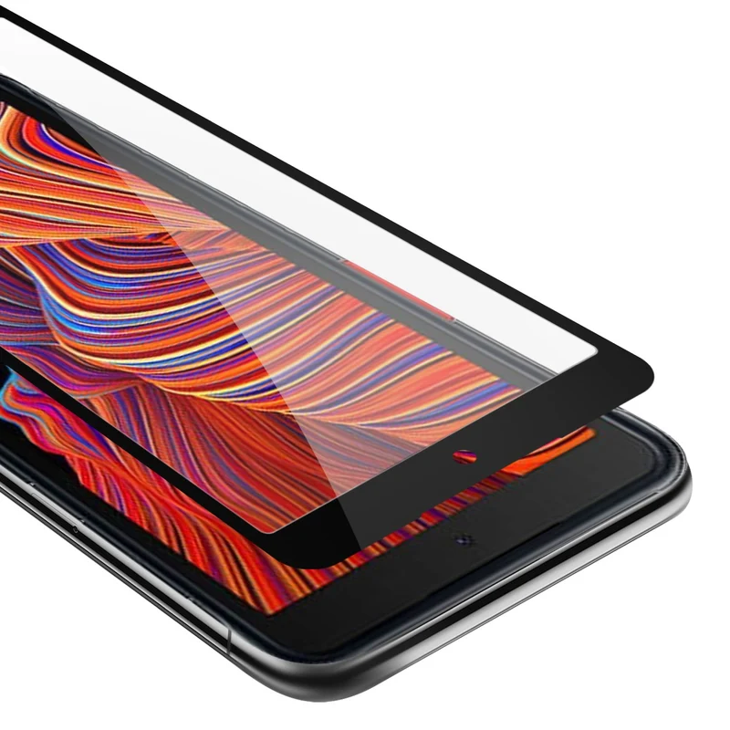 Cadorabo Vollbild Panzer Folie kompatibel mit Samsung Galaxy XCover 5 - Schutzfolie Gehärtetes (Tempered) Display-Schutzglas in 9H Härte mit 3D Touch