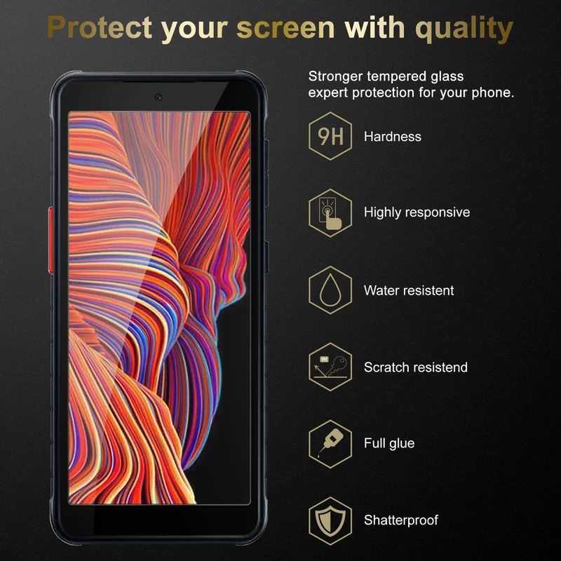 Cadorabo Vollbild Panzer Folie kompatibel mit Samsung Galaxy XCover 5 - Schutzfolie Gehärtetes (Tempered) Display-Schutzglas in 9H Härte mit 3D Touch