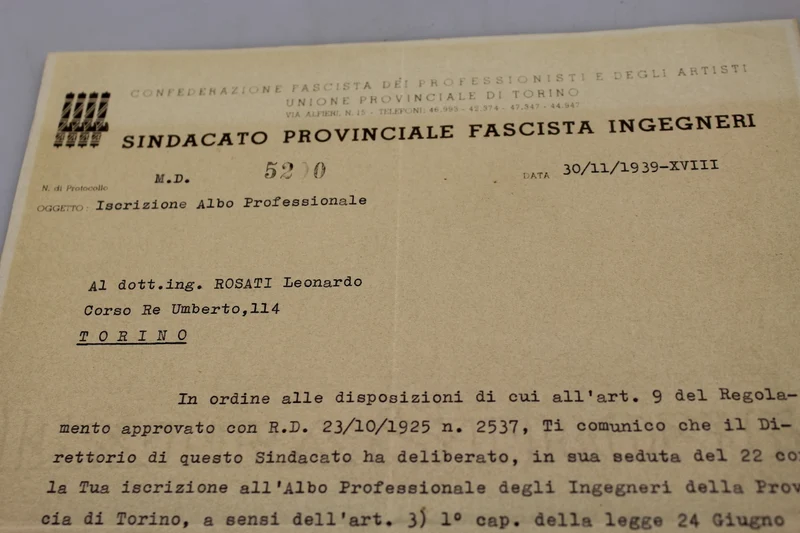 Provinziale faschistische Ingenieurgewerkschaft – eingetragen