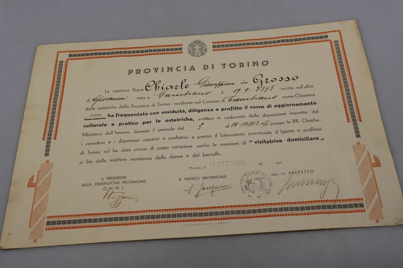 ONMI-Zertifikat – 1939