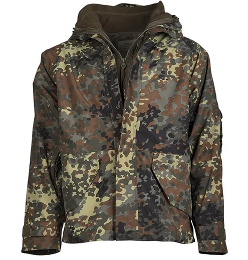 Mil-Tec BW Jacke Nässeschutz 3-Lag.Laminat Flecktarn