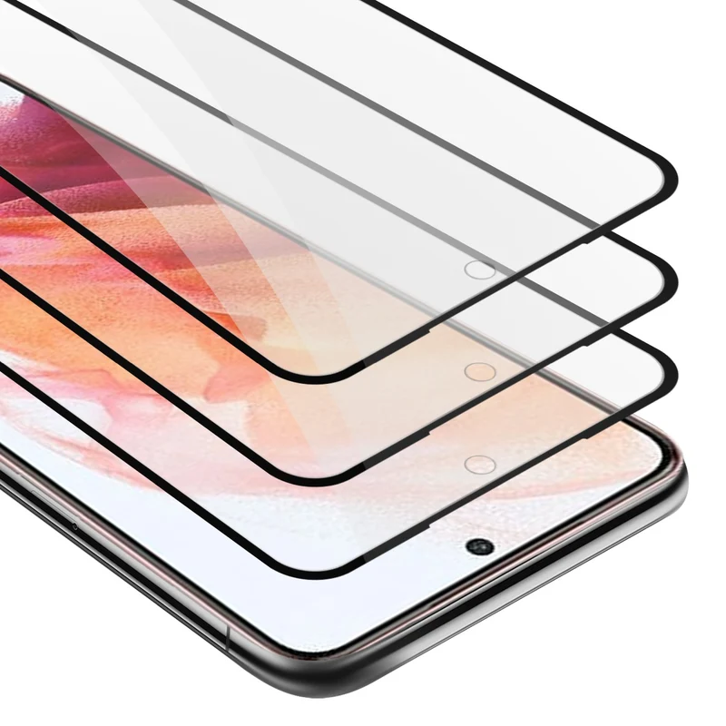 Cadorabo 3x Vollbild Panzer Folie kompatibel mit Samsung Galaxy S22 PLUS - Schutzfolie 3er Pack Gehärtetes (Tempered) Display-Schutzglas in 9H Härte mit 3D Touch