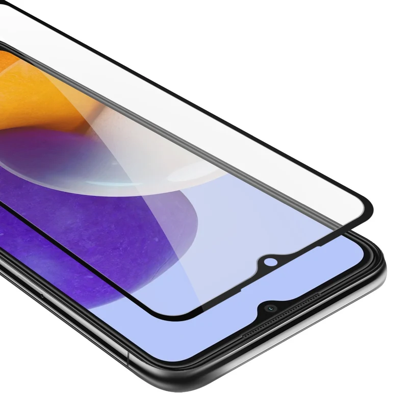 Cadorabo Vollbild Panzer Folie kompatibel mit Samsung Galaxy A22 5G - Schutzfolie Gehärtetes (Tempered) Display-Schutzglas in 9H Härte mit 3D Touch