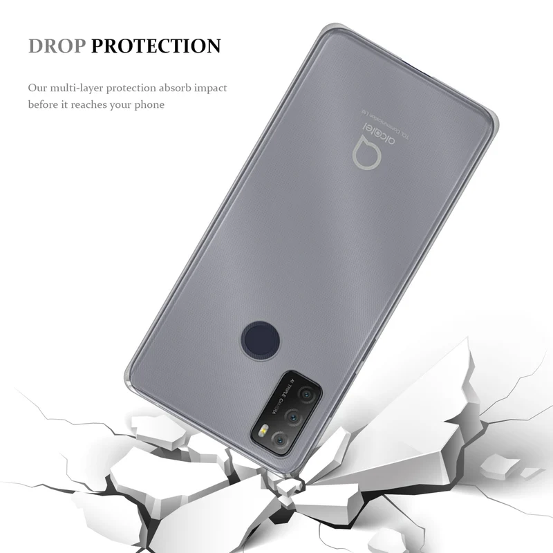 Cadorabo Hülle kompatibel mit Alcatel 1S 2021 / 3L 2021 Schutzhülle aus flexiblem TPU Silikon