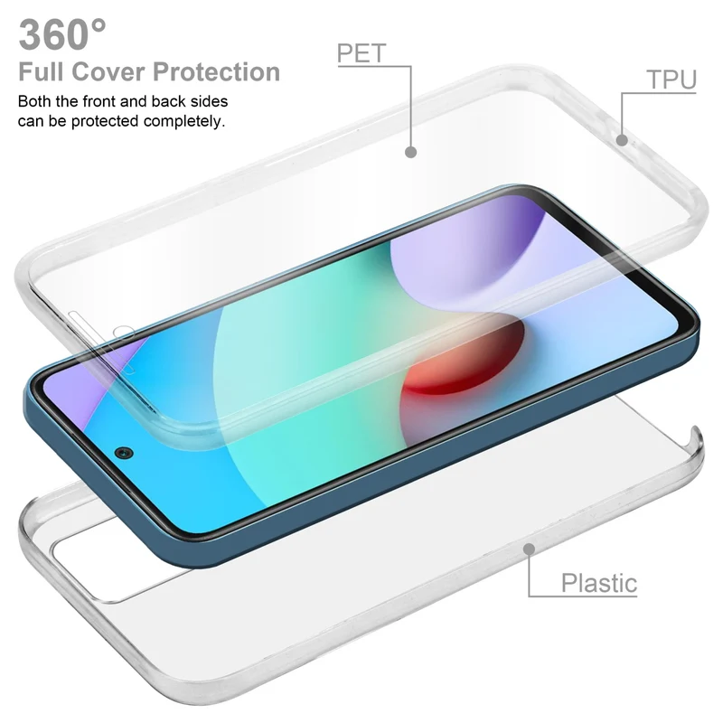 Cadorabo Hülle kompatibel mit Xiaomi RedMi 10 360? Full Body Schutzhülle - Front- und Rückenschutz, Rundumschutz mit Displayschutz