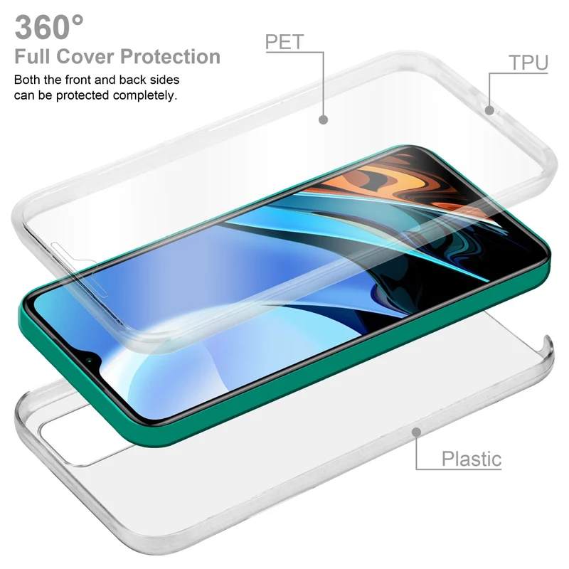 Cadorabo Hülle kompatibel mit Xiaomi RedMi 9T 360? Full Body Schutzhülle - Front- und Rückenschutz, Rundumschutz mit Displayschutz