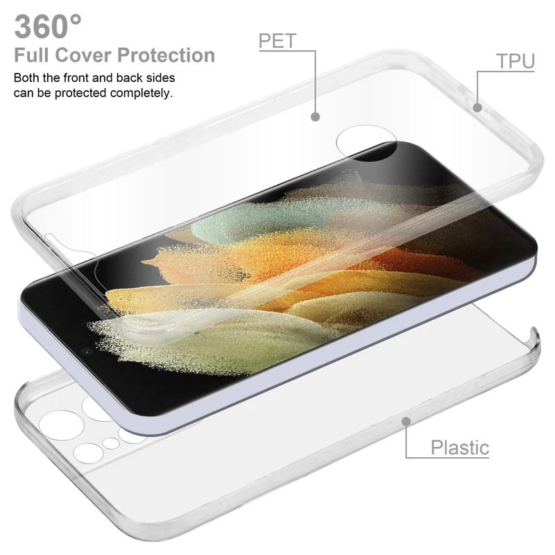 Cadorabo Hülle kompatibel mit Samsung Galaxy S22 ULTRA 360? Full Body Schutzhülle - Front- und Rückenschutz, Rundumschutz mit Displayschutz