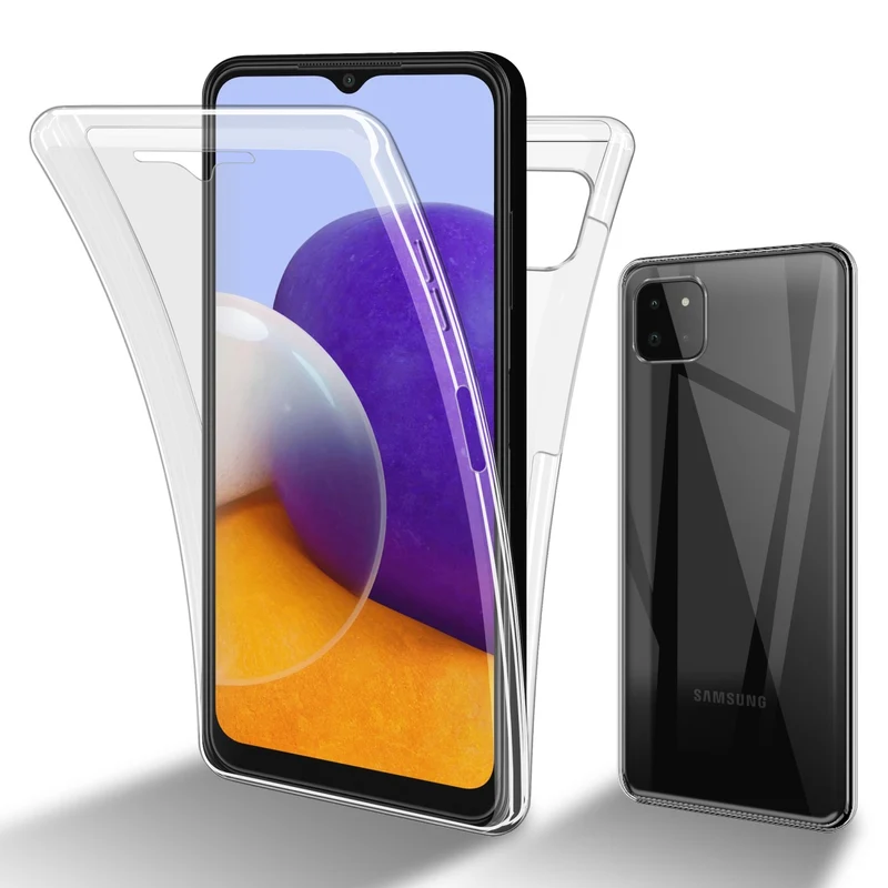 Cadorabo Hülle kompatibel mit Samsung Galaxy A22 5G 360? Full Body Schutzhülle - Front- und Rückenschutz, Rundumschutz mit Displayschutz
