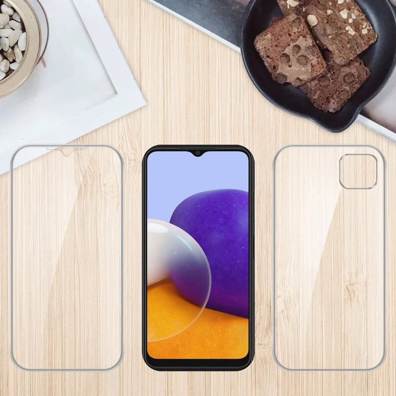 Cadorabo Hülle kompatibel mit Samsung Galaxy A22 5G 360? Full Body Schutzhülle - Front- und Rückenschutz, Rundumschutz mit Displayschutz