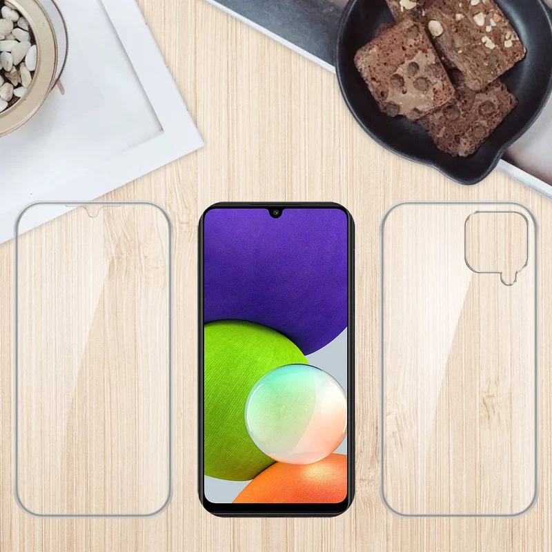 Cadorabo Hülle kompatibel mit Samsung Galaxy A22 4G / M22 / M32 4G 360? Full Body Schutzhülle - Front- und Rückenschutz, Rundumschutz mit Displayschutz
