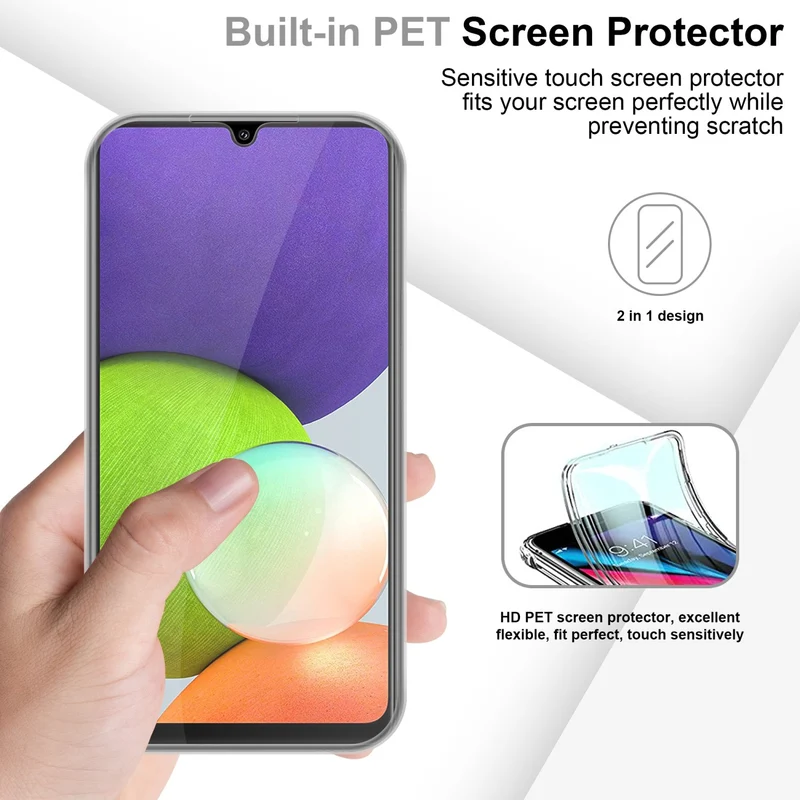 Cadorabo Hülle kompatibel mit Samsung Galaxy A22 4G / M22 / M32 4G 360? Full Body Schutzhülle - Front- und Rückenschutz, Rundumschutz mit Displayschutz