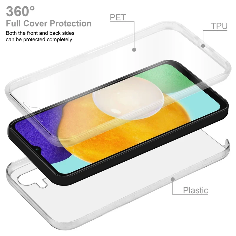 Cadorabo Hülle kompatibel mit Samsung Galaxy A13 5G 360? Full Body Schutzhülle - Front- und Rückenschutz, Rundumschutz mit Displayschutz