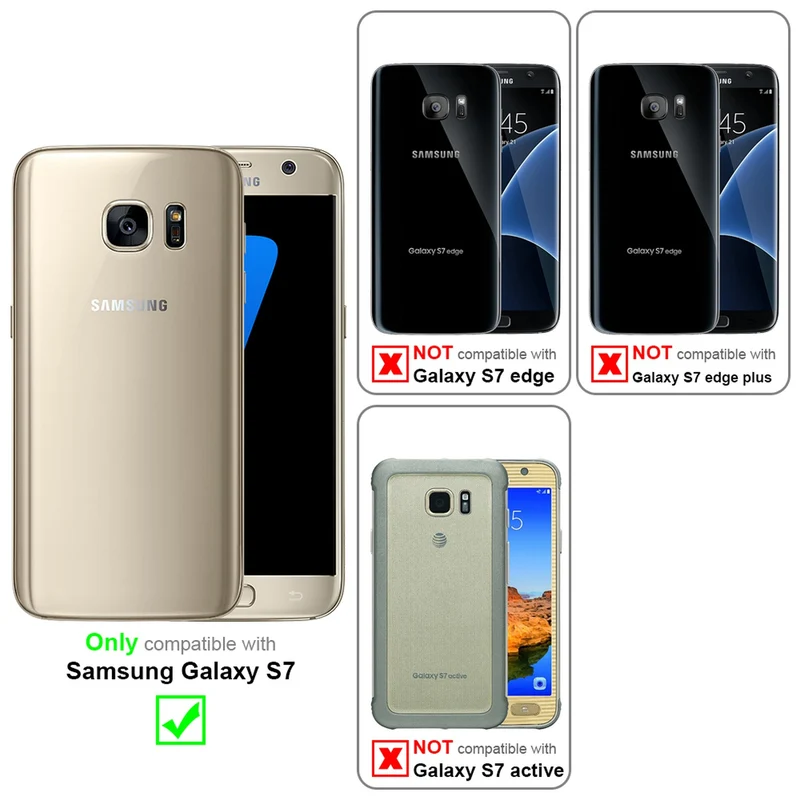 Cadorabo Hülle kompatibel mit Samsung Galaxy S7 Schutzhülle mit unsichtbarem Magnetverschluss und Standfunktion