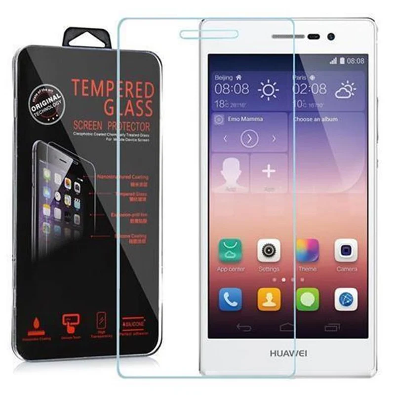 Cadorabo Panzer Folie kompatibel mit Huawei ASCEND P7 - Schutzfolie Gehärtetes (Tempered) Display-Schutzglas in 9H Härte mit 3D Touch Kompatibilität