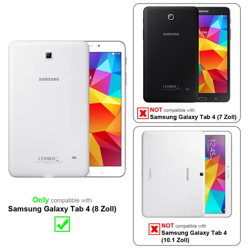Cadorabo Displayschutzfolien kompatibel mit Samsung Galaxy Tab 4 (8 Zoll) - Schutzfolien 2 Stück antireflektierende, matte Anti-Reflex-Schutzfolien