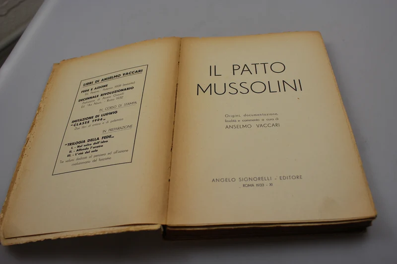 „Der Mussolini-Pakt“ – A.Vaccari – 1933 A XI°