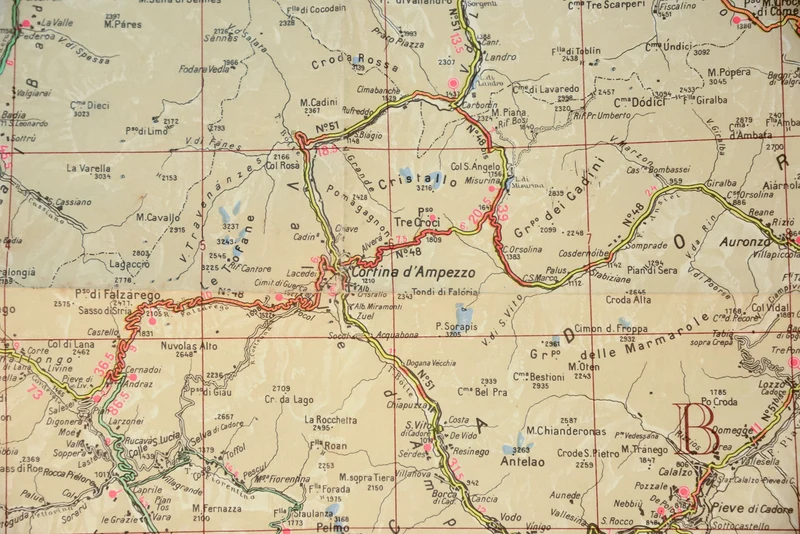 Straßenkarte Italien – 1943 – Karnien, Österreich und Slowenien