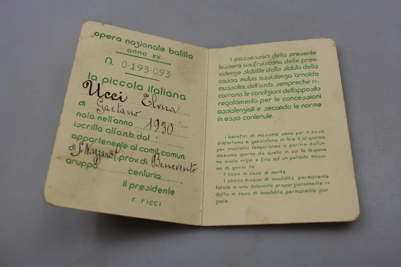 ONB „Piccola Italiana“ XV° EF-Karte
