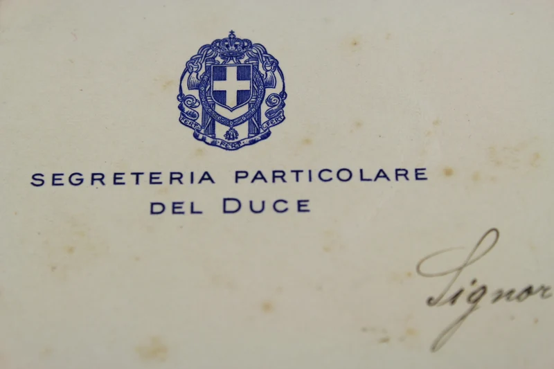 Eintrittskarte für das Privatsekretariat des Duce