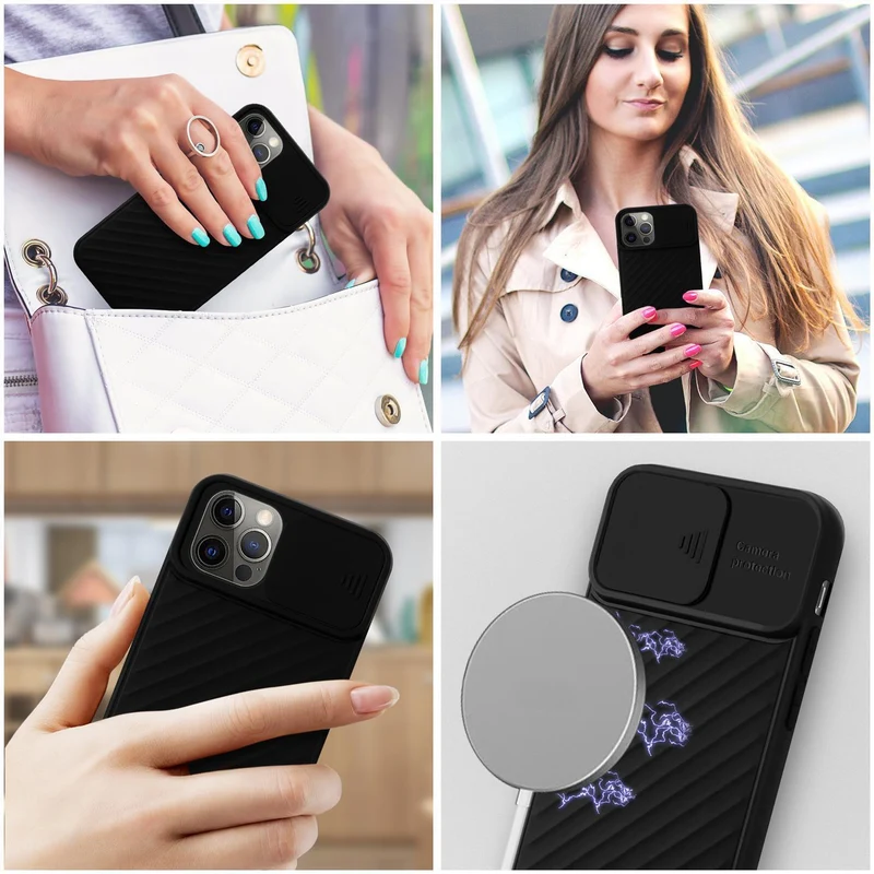 Cadorabo Hülle kompatibel mit Apple iPhone 13 PRO Schutzhülle aus flexiblem TPU Silikon und mit Kameraschutz