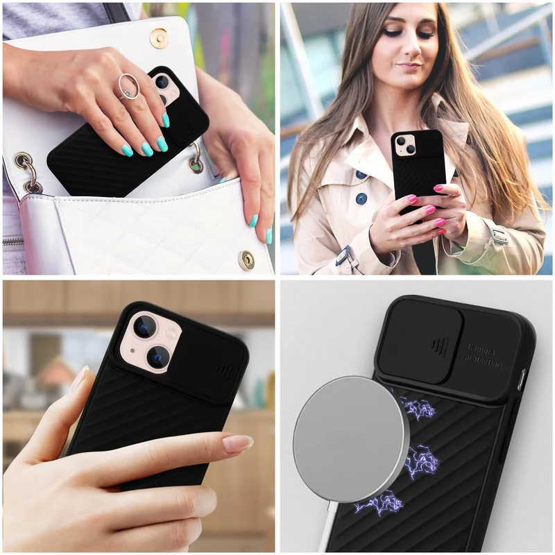 Cadorabo Hülle kompatibel mit Apple iPhone 13 MINI Schutzhülle aus flexiblem TPU Silikon und mit Kameraschutz