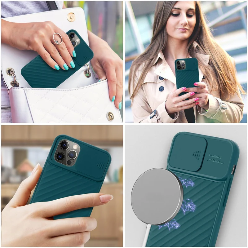 Cadorabo Hülle kompatibel mit Apple iPhone 12 PRO MAX Schutzhülle aus flexiblem TPU Silikon und mit Kameraschutz
