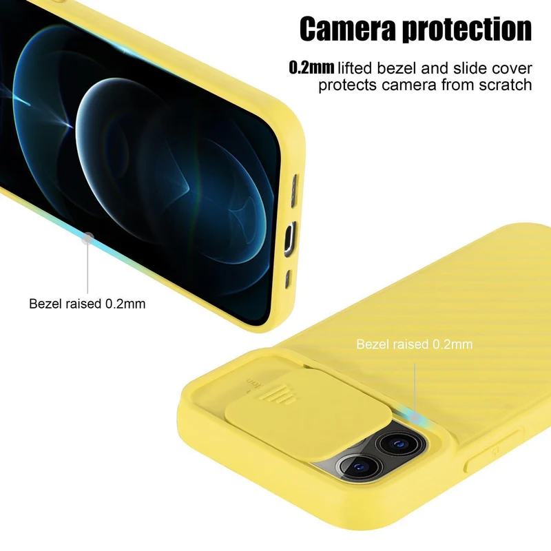 Cadorabo Hülle kompatibel mit Apple iPhone 12 / 12 PRO Schutzhülle aus flexiblem TPU Silikon und mit Kameraschutz