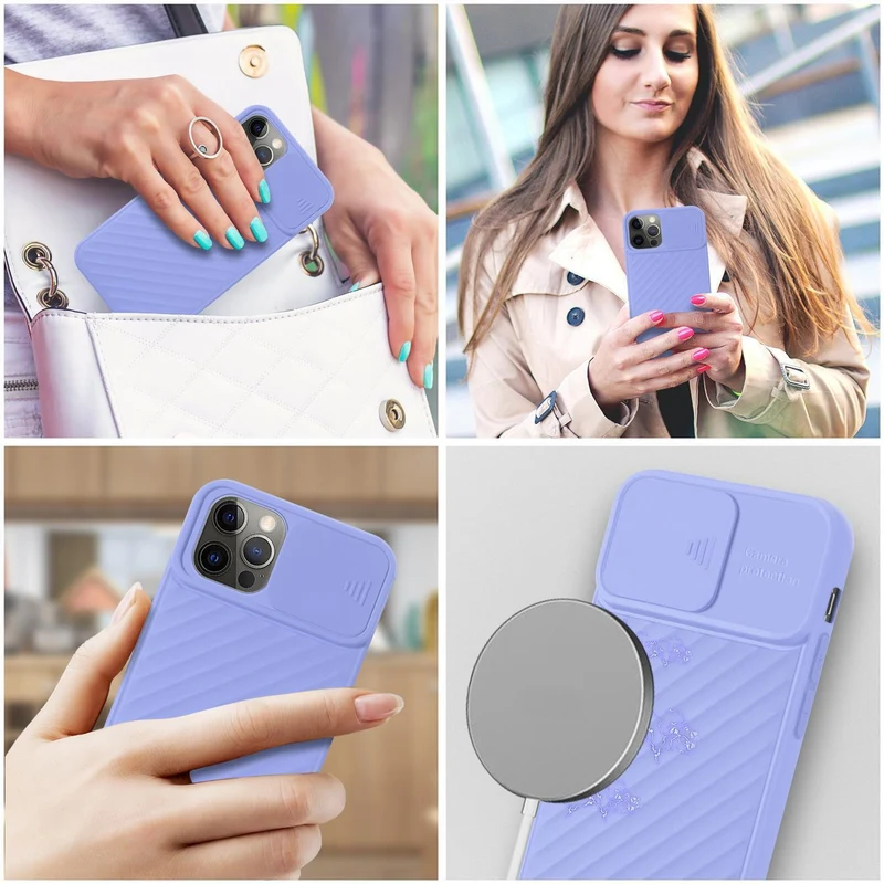 Cadorabo Hülle kompatibel mit Apple iPhone 12 / 12 PRO Schutzhülle aus flexiblem TPU Silikon und mit Kameraschutz