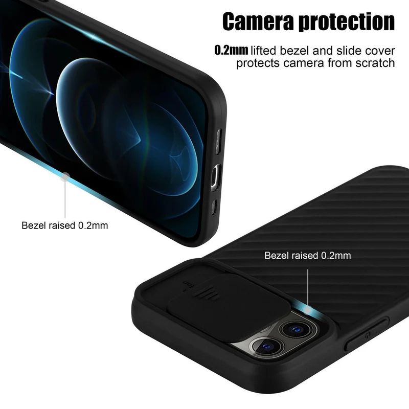 Cadorabo Hülle kompatibel mit Apple iPhone 12 / 12 PRO Schutzhülle aus flexiblem TPU Silikon und mit Kameraschutz