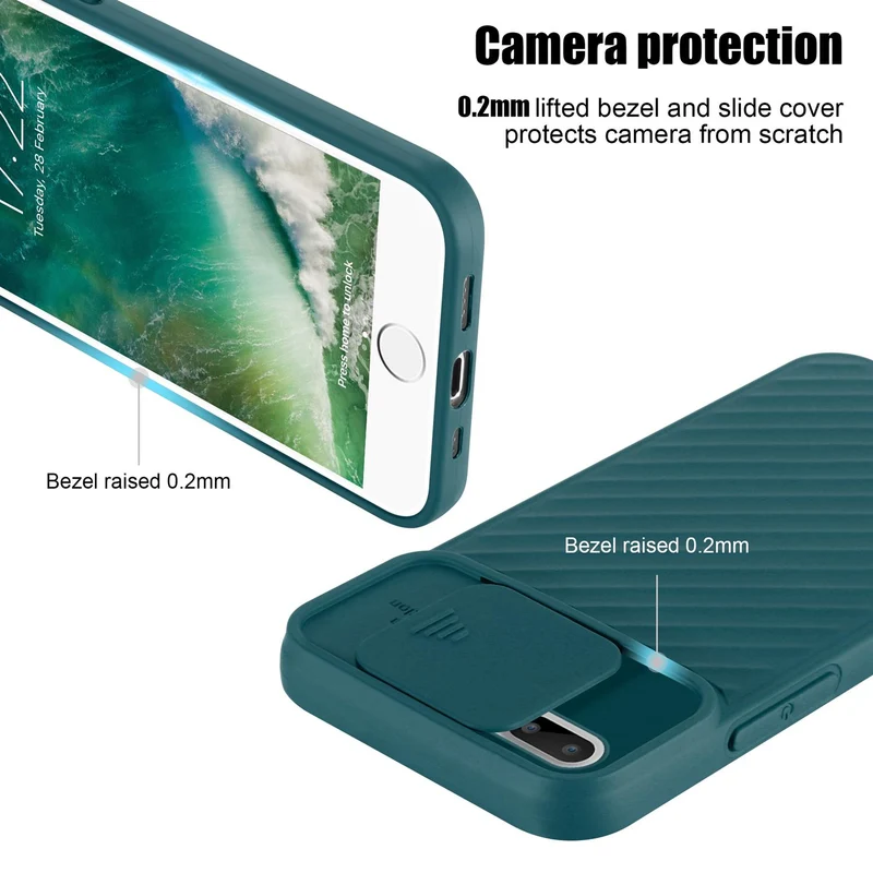 Cadorabo Hülle kompatibel mit Apple iPhone 7 PLUS / 7S PLUS / 8 PLUS Schutzhülle aus flexiblem TPU Silikon und mit Kameraschutz