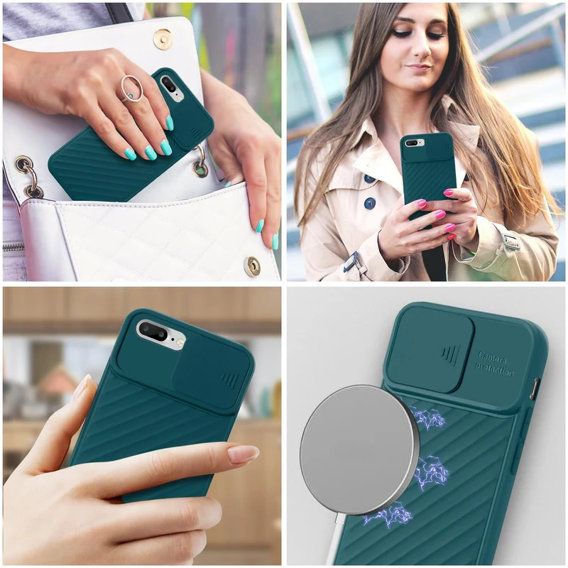 Cadorabo Hülle kompatibel mit Apple iPhone 7 PLUS / 7S PLUS / 8 PLUS Schutzhülle aus flexiblem TPU Silikon und mit Kameraschutz