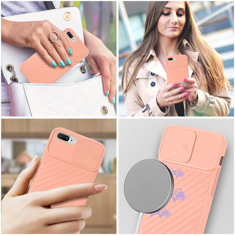 Cadorabo Hülle kompatibel mit Apple iPhone 7 PLUS / 7S PLUS / 8 PLUS Schutzhülle aus flexiblem TPU Silikon und mit Kameraschutz
