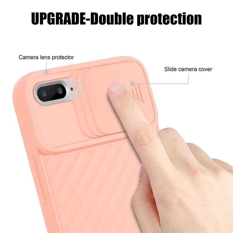 Cadorabo Hülle kompatibel mit Apple iPhone 7 PLUS / 7S PLUS / 8 PLUS Schutzhülle aus flexiblem TPU Silikon und mit Kameraschutz