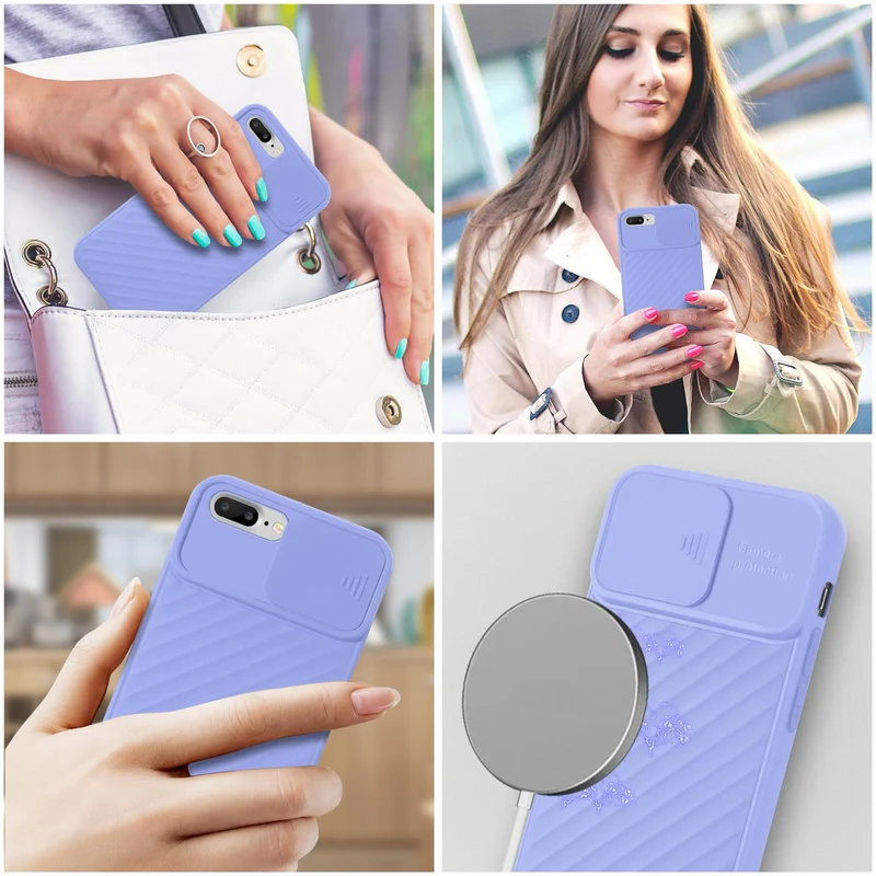 Cadorabo Hülle kompatibel mit Apple iPhone 7 PLUS / 7S PLUS / 8 PLUS Schutzhülle aus flexiblem TPU Silikon und mit Kameraschutz