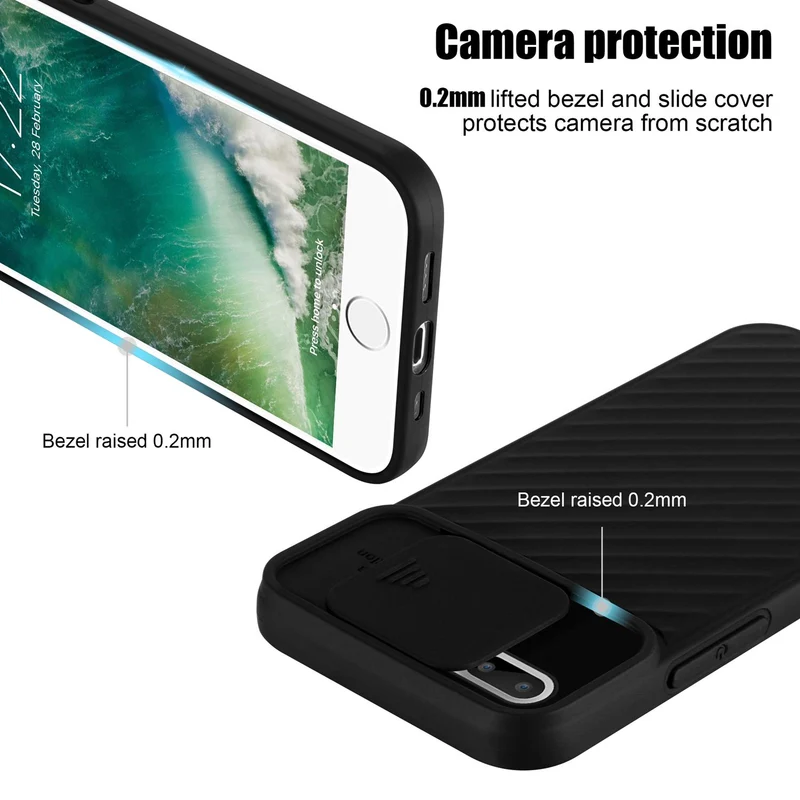 Cadorabo Hülle kompatibel mit Apple iPhone 7 PLUS / 7S PLUS / 8 PLUS Schutzhülle aus flexiblem TPU Silikon und mit Kameraschutz