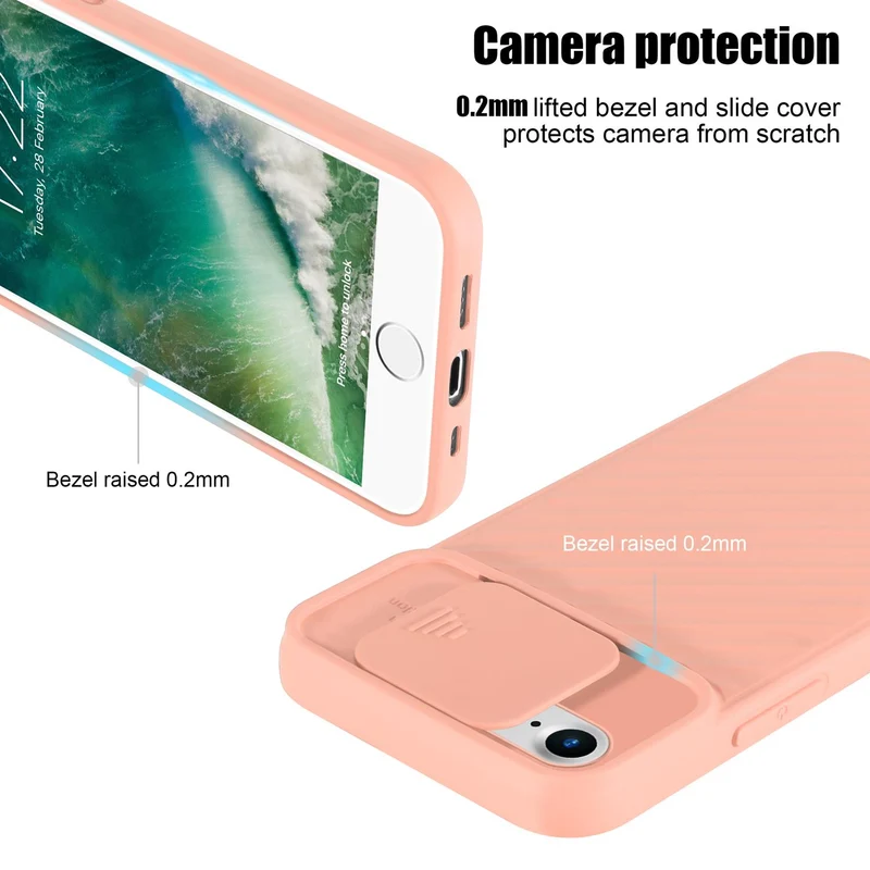 Cadorabo Hülle kompatibel mit Apple iPhone 7 / 7S / 8 / SE 2020 Schutzhülle aus flexiblem TPU Silikon und mit Kameraschutz