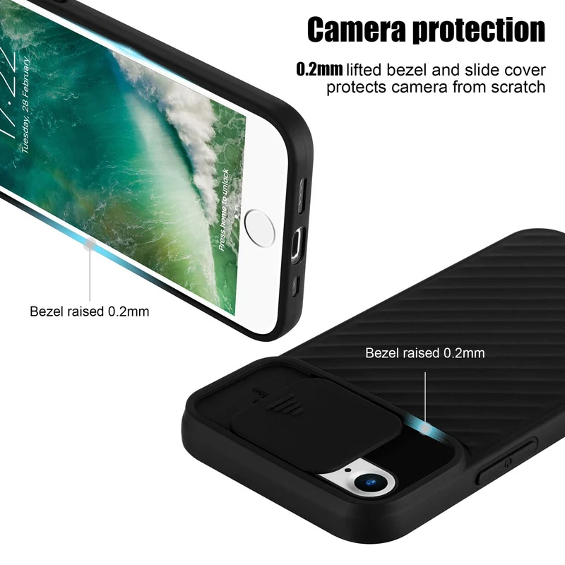 Cadorabo Hülle kompatibel mit Apple iPhone 7 / 7S / 8 / SE 2020 Schutzhülle aus flexiblem TPU Silikon und mit Kameraschutz
