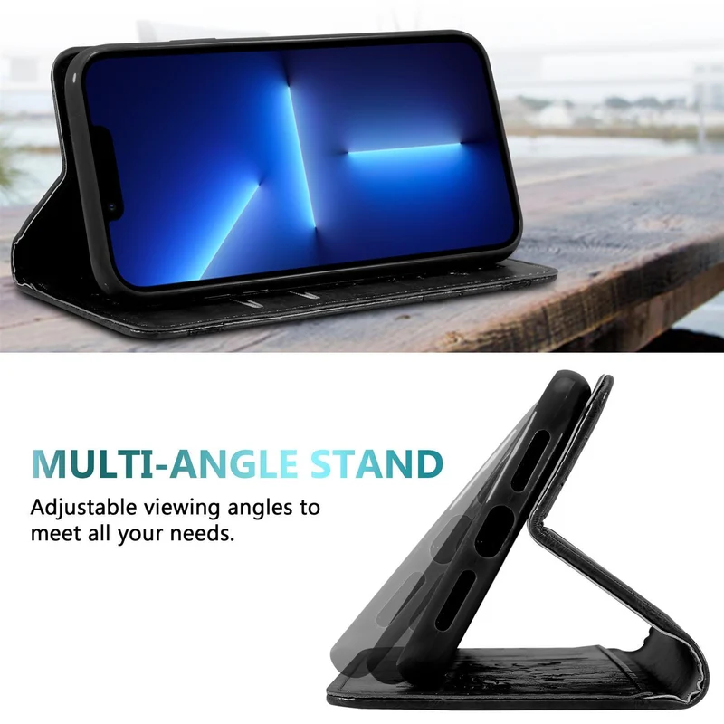 Cadorabo Hülle kompatibel mit Apple iPhone 13 PRO MAX mit Ornamenten - Schutzhülle mit Magnetverschluss, Standfunktion und Kartenfach