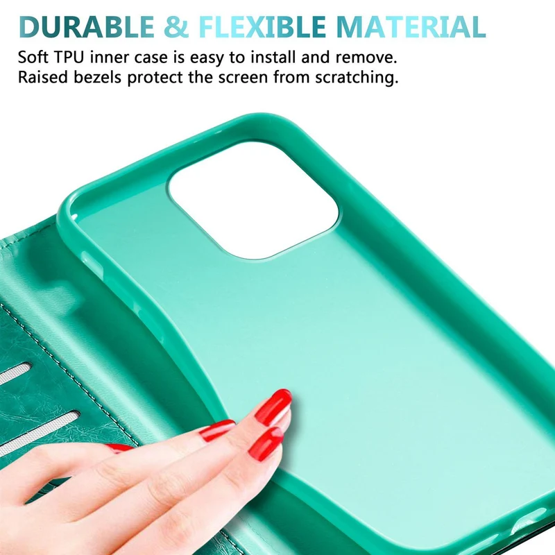 Cadorabo Hülle kompatibel mit Apple iPhone 13 PRO MAX mit Ornamenten - Schutzhülle mit Magnetverschluss, Standfunktion und Kartenfach