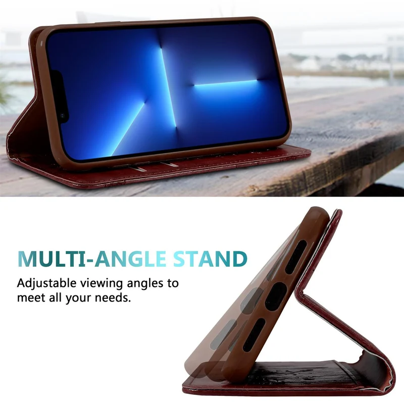 Cadorabo Hülle kompatibel mit Apple iPhone 13 PRO mit Ornamenten - Schutzhülle mit Magnetverschluss, Standfunktion und Kartenfach