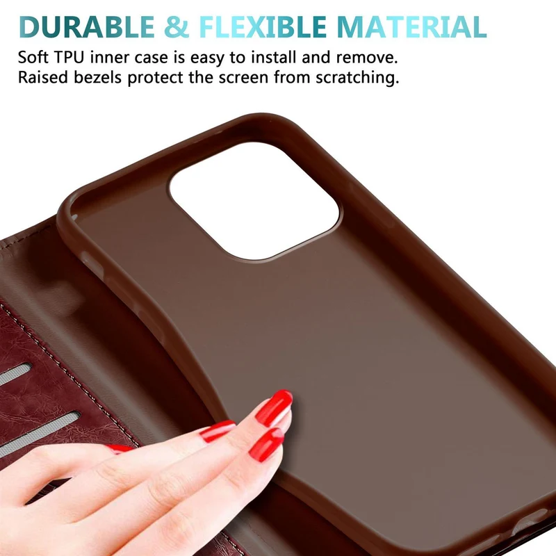 Cadorabo Hülle kompatibel mit Apple iPhone 13 PRO mit Ornamenten - Schutzhülle mit Magnetverschluss, Standfunktion und Kartenfach