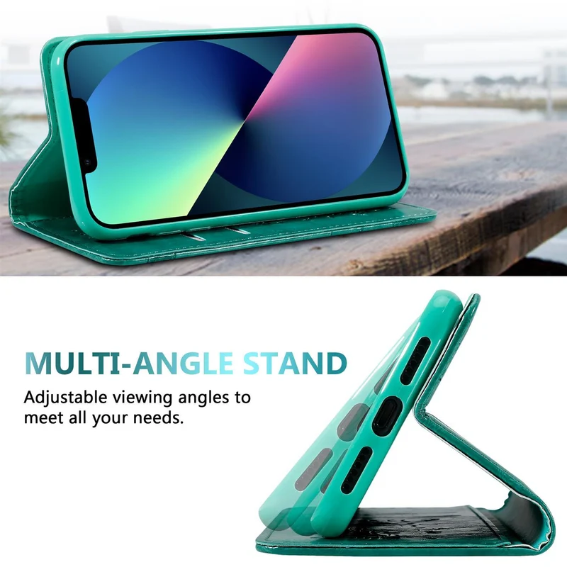 Cadorabo Hülle kompatibel mit Apple iPhone 13 MINI mit Ornamenten - Schutzhülle mit Magnetverschluss, Standfunktion und Kartenfach