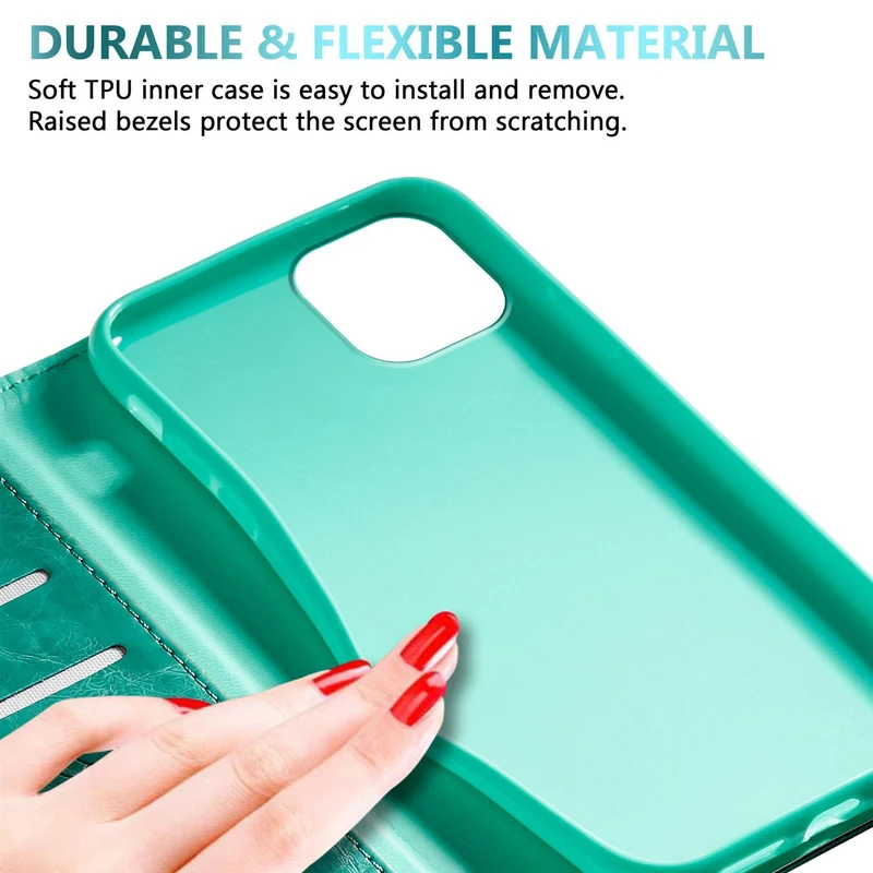 Cadorabo Hülle kompatibel mit Apple iPhone 13 MINI mit Ornamenten - Schutzhülle mit Magnetverschluss, Standfunktion und Kartenfach