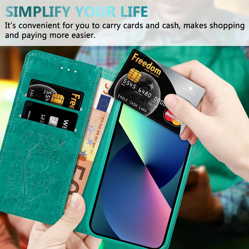 Cadorabo Hülle kompatibel mit Apple iPhone 13 MINI mit Ornamenten - Schutzhülle mit Magnetverschluss, Standfunktion und Kartenfach