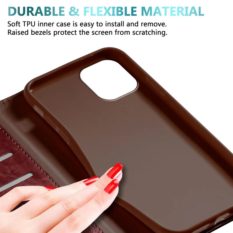 Cadorabo Hülle kompatibel mit Apple iPhone 12 PRO MAX mit Ornamenten - Schutzhülle mit Magnetverschluss, Standfunktion und Kartenfach