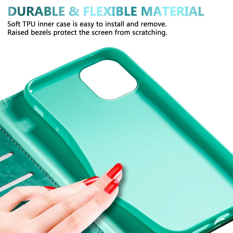 Cadorabo Hülle kompatibel mit Apple iPhone 12 PRO MAX mit Ornamenten - Schutzhülle mit Magnetverschluss, Standfunktion und Kartenfach