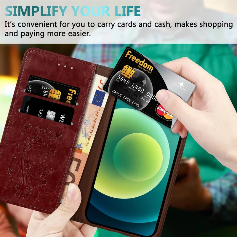 Cadorabo Hülle kompatibel mit Apple iPhone 12 MINI mit Ornamenten - Schutzhülle mit Magnetverschluss, Standfunktion und Kartenfach