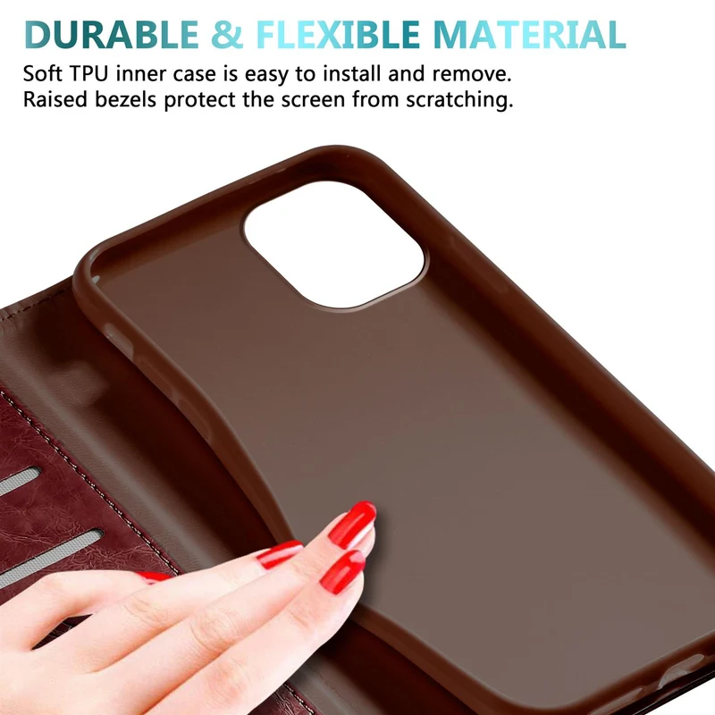 Cadorabo Hülle kompatibel mit Apple iPhone 12 MINI mit Ornamenten - Schutzhülle mit Magnetverschluss, Standfunktion und Kartenfach